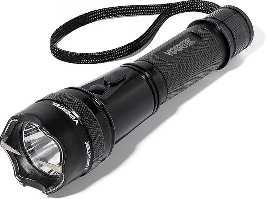 Heavy Duty Aluminum Stun Gun for Self Defense Rechargeable with LED Flashlight