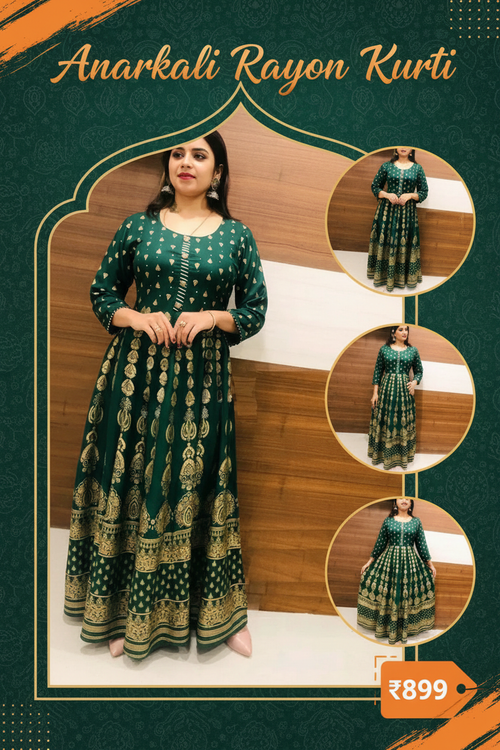 Anarkali Rayon Kurti Poster